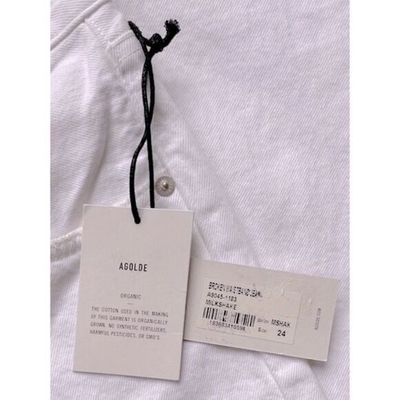 NWT AGOLDE Broken Waistband Ultra High Rise Straight Jean in Milkshake, Size 24 - Picture 13 of 16